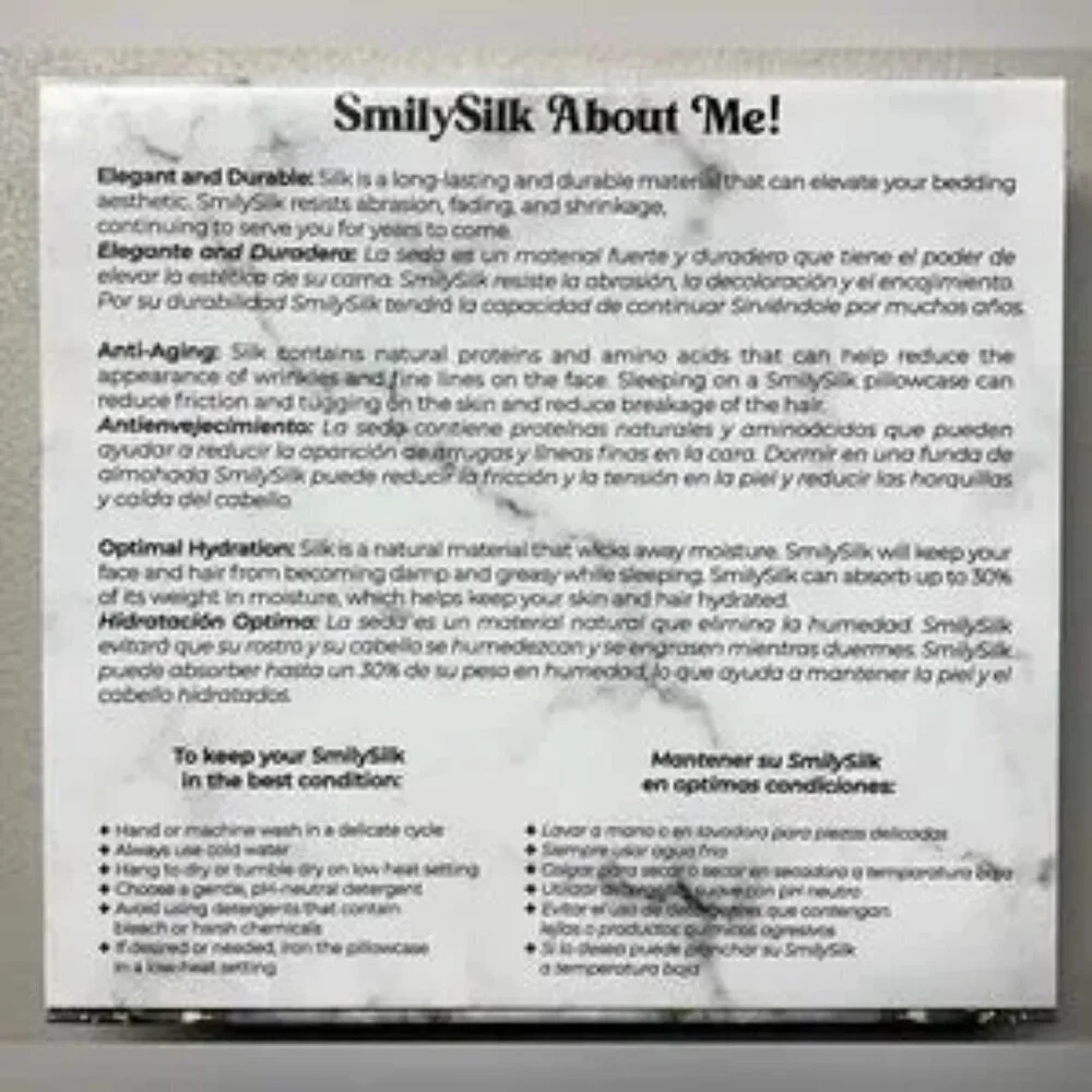 NWT Smily Silk Pillowcase - 100% Pure Mulberry Silk - 22Momme Highest Grade 6A